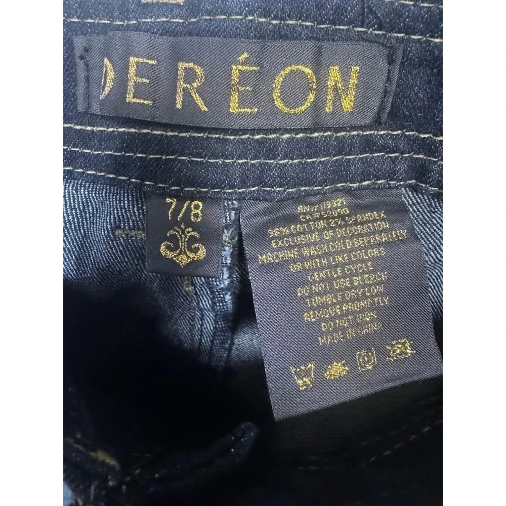 Dereon Mens Dark Wash Denim Cargo Shorts Contrast Stitch Streetwear Size 7/8 NWT